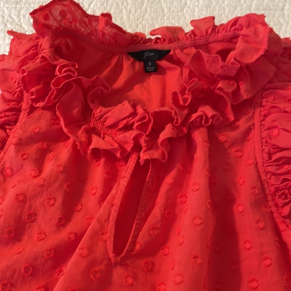 J.Crew women orange sleeveless top with button neck size small - Picture 1 of 5